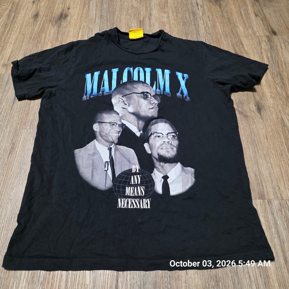 Shoe Palace Malcolm X By Any Means Necessary Graphic T-Shirt Black Large